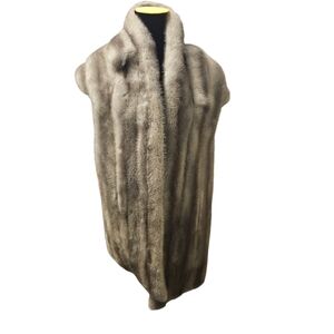 Vintage 1960s Custom Made Gidding Jenny Silver Gray Mink Fur Stole Wrap 12 x 78"
